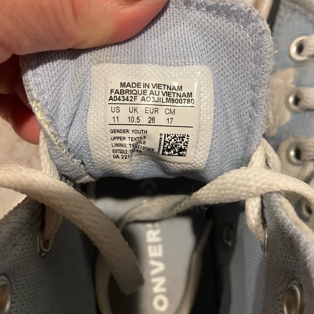 Converse Kids High-Top Sneakers - Light Blue and White